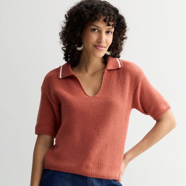 Женский свитер с короткими рукавами и воротником Sonoma Goods For Life, цвет brown white
Женский свитер с короткими рукавами и воротником Sonoma Goods For Life, цвет brown white