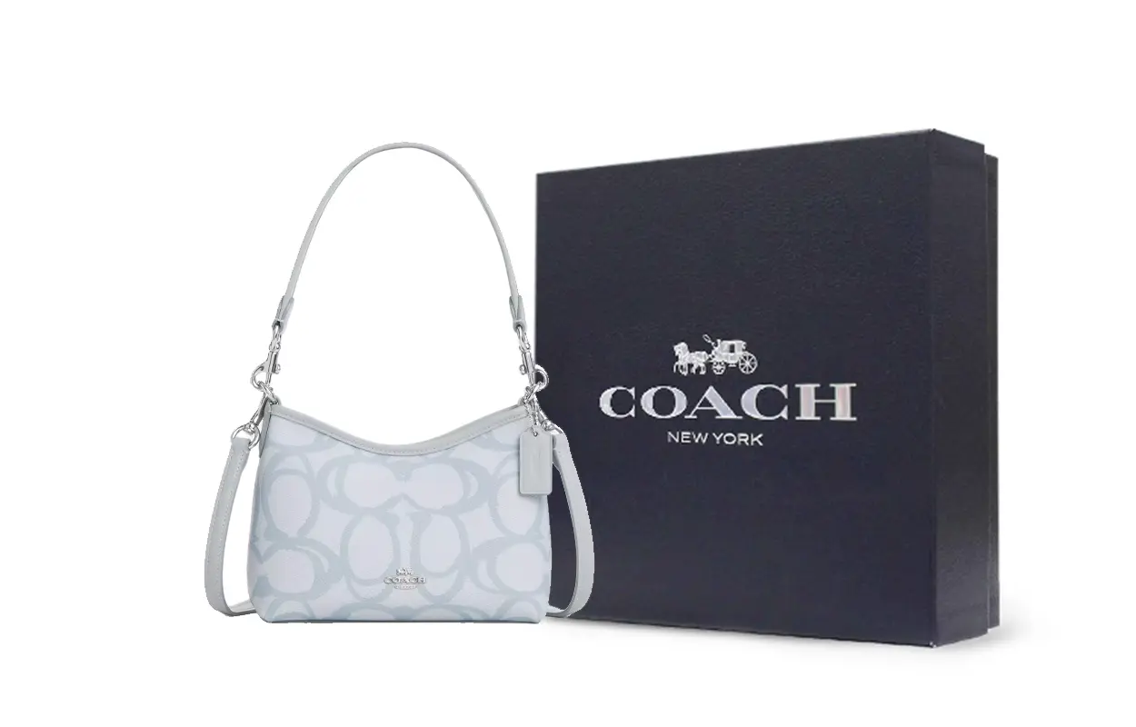 COACH Сумка через плечо из лакированного холста малая женская ледяной голубой
COACH Сумка через плечо из лакированного холста малая женская ледяной голубой