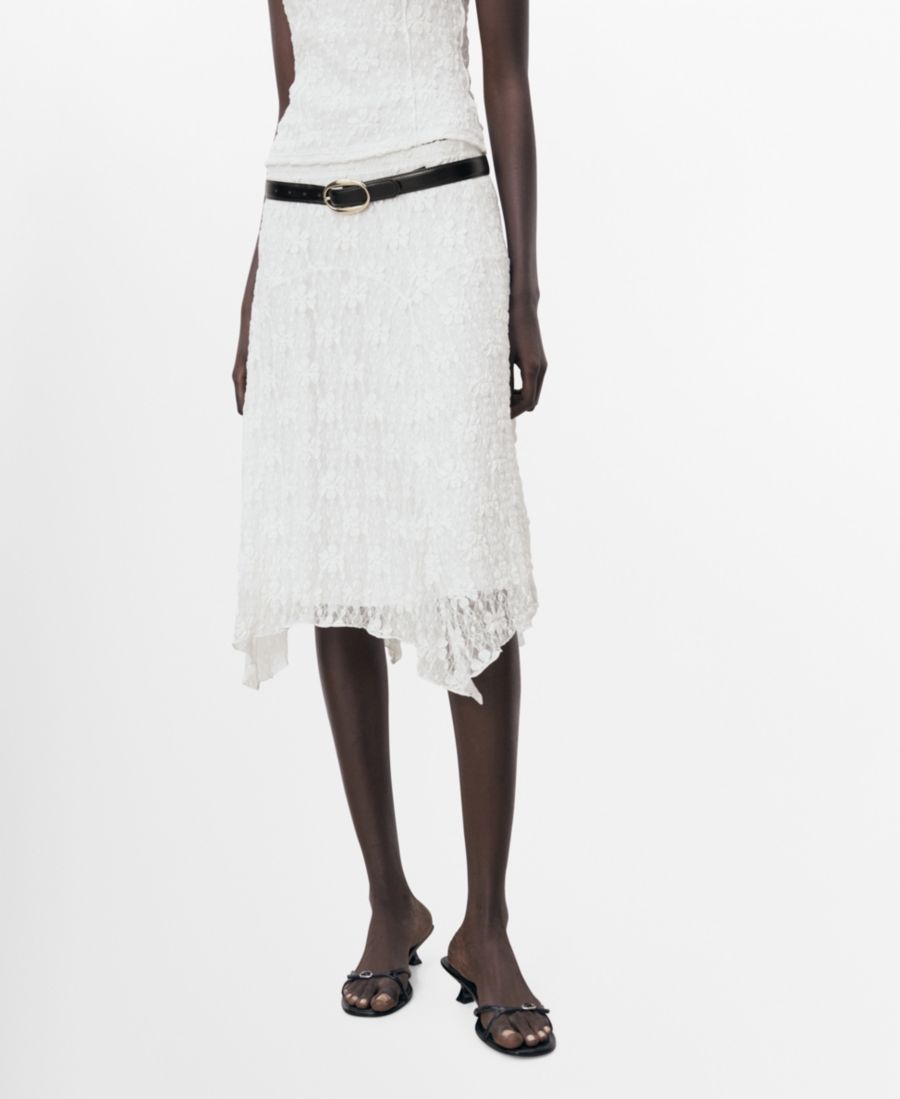 Женская кружевная юбка миди MANGO, White
Женская кружевная юбка миди MANGO, White