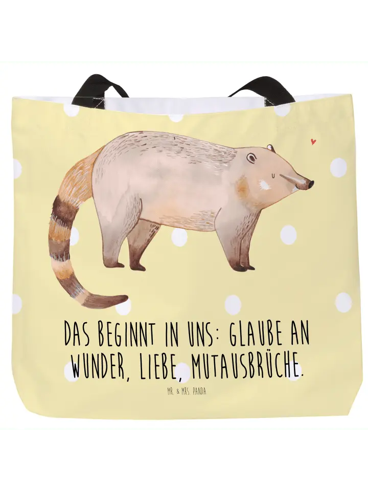 Сумка-шоппер Mr & Mrs Panda Nasenbaer, пастельно-желтый
Сумка-шоппер Mr & Mrs Panda Nasenbaer, пастельно-желтый