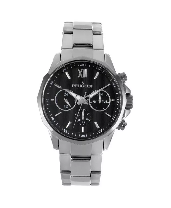 Мужские многофункциональные часы на стальном браслете, 46 мм Peugeot, серебряный
Мужские многофункциональные часы на стальном браслете, 46 мм Peugeot, серебряный