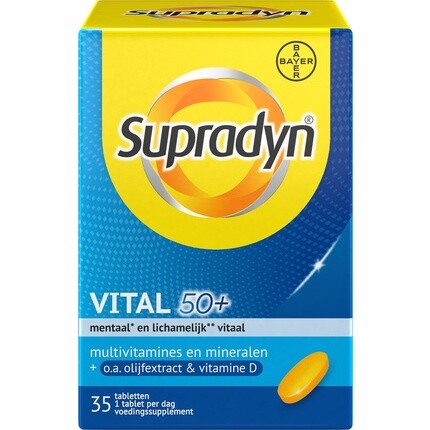 Supradyn Vital 50+ — мультивитамины для поддержания жизненного тонуса* — 35 таблеток
Supradyn Vital 50+ — мультивитамины для поддержания жизненного тонуса* — 35 таблеток