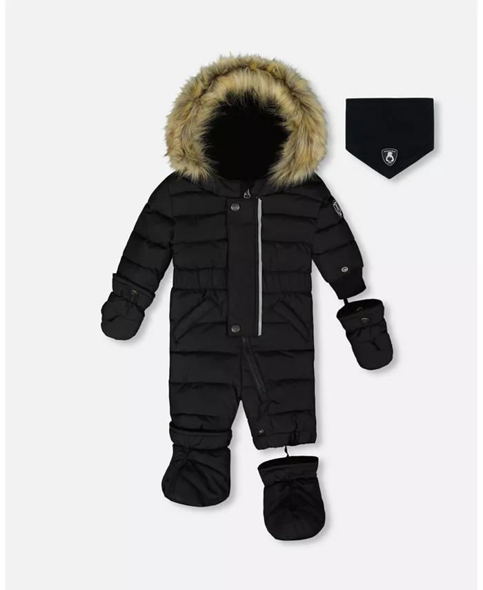 Оригинальный детский комбинезон-утеплитель для мальчиков и девочек, черный - для малышей Deux par Deux 
Оригинальный детский комбинезон-утеплитель для мальчиков и девочек, черный - для малышей Deux par Deux