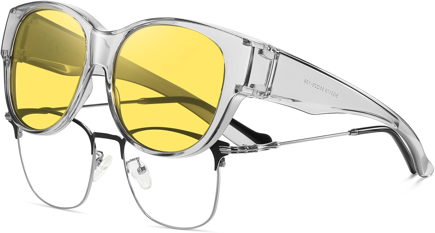 Очки для вождения в ночное время HAOLOTA, женские, надеваются поверх обычных очков, поляризованные линзы желтого цвета с антибликовым покрытием для ночного использования, B04 Grey/Night Vision
Очки для вождения в ночное время HAOLOTA, женские, надеваются поверх обычных очков, поляризованные линзы желтого цвета с антибликовым покрытием для ночного использования, B04 Grey/Night Vision