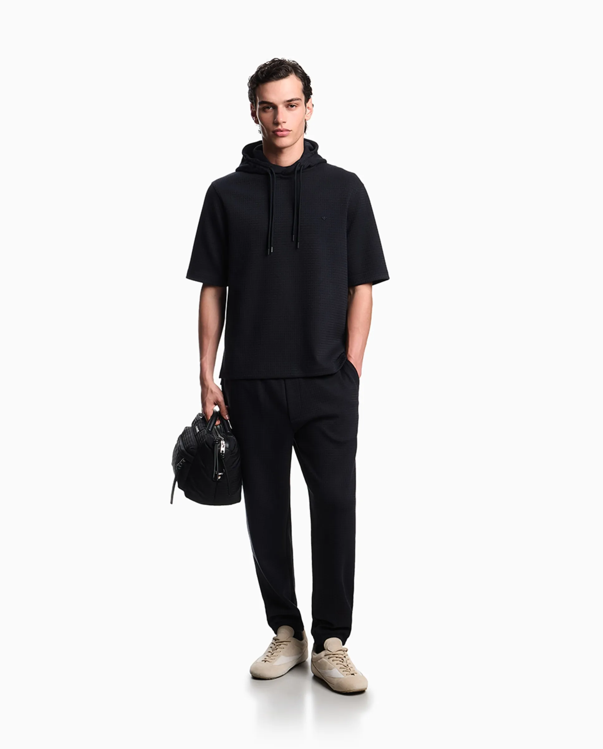 Мужские джоггеры из жаккардового трикотажа Emporio Armani, темно-синий 
Мужские джоггеры из жаккардового трикотажа Emporio Armani, темно-синий