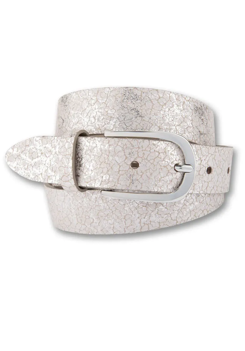 Кожаный ремень BERND GÖTZ с блестящим переливающимся металлическим эффектом, серебристый 
Кожаный ремень BERND GÖTZ с блестящим переливающимся металлическим эффектом, серебристый