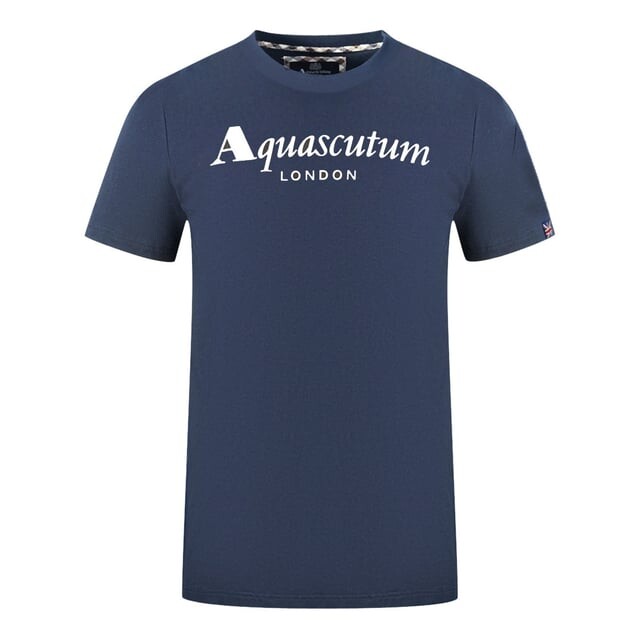 Футболка с логотипом лондонского бренда в морском стиле Aquascutum, синий 
Футболка с логотипом лондонского бренда в морском стиле Aquascutum, синий