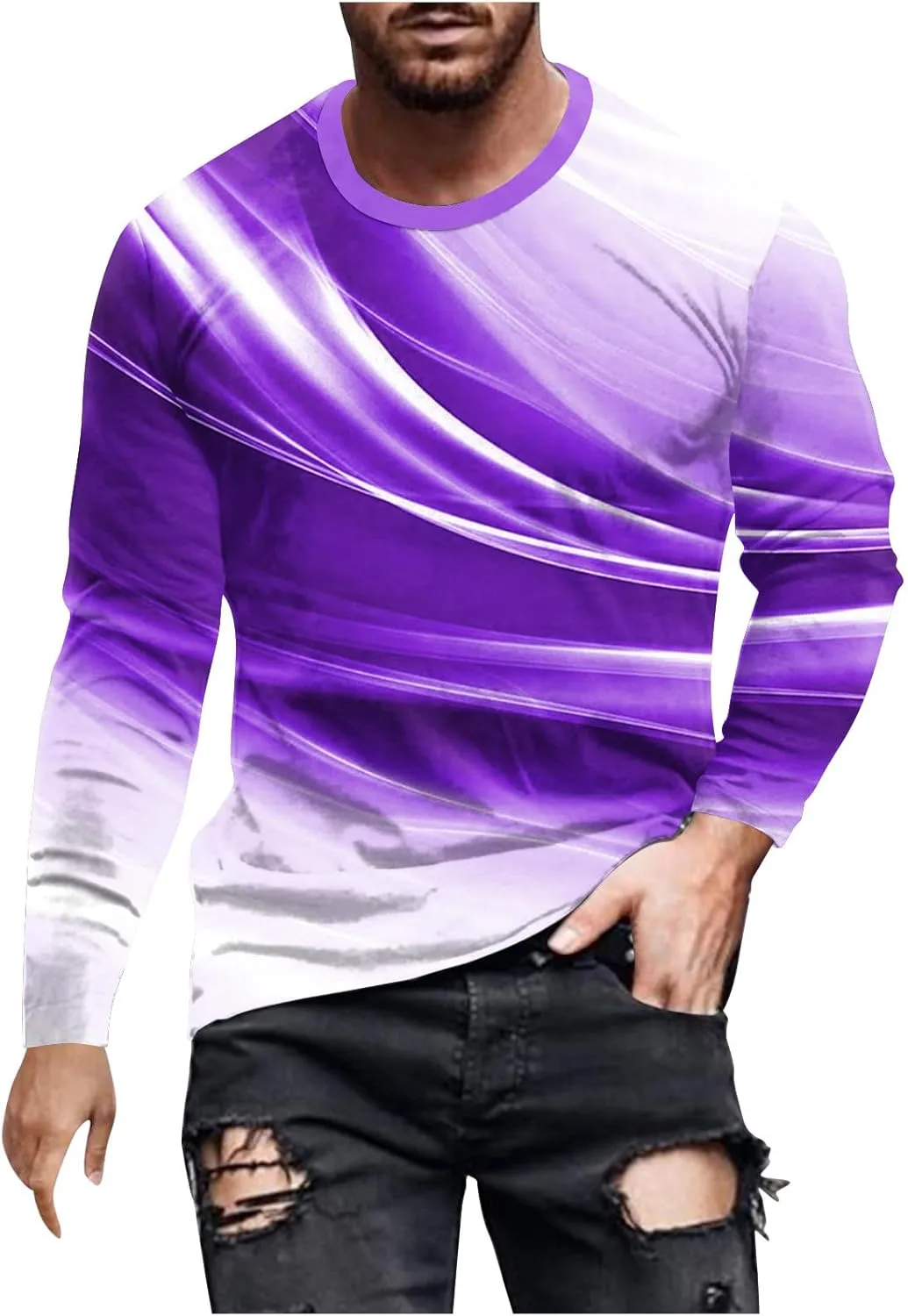 Мужская футболка с длинным рукавом Casual Loose Fit Crewneck с принтом Beam Print
Мужская футболка с длинным рукавом Casual Loose Fit Crewneck с принтом Beam Print