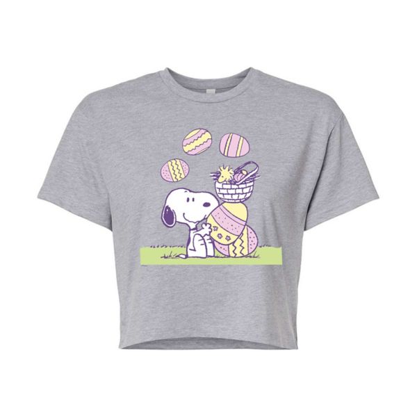 Укороченная футболка Juniors с изображением пасхальных яиц Снупи и Вудстока Licensed Character, серый
Укороченная футболка Juniors с изображением пасхальных яиц Снупи и Вудстока Licensed Character, серый