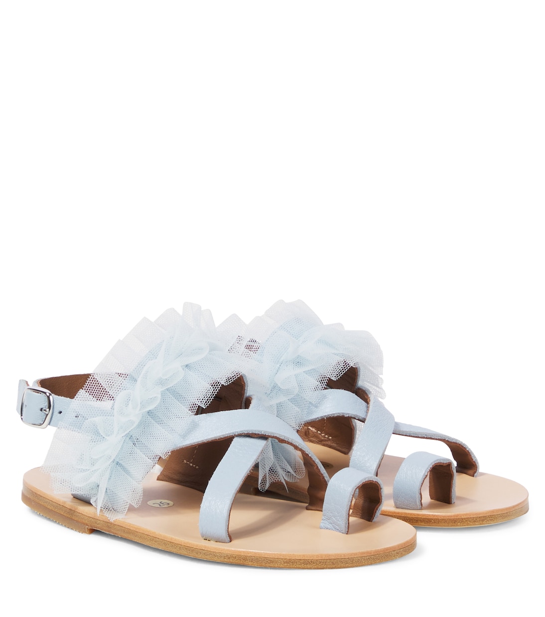 Кожаные сандалии с отделкой из тюля PèPè, Piuma
Кожаные сандалии с отделкой из тюля PèPè, Piuma