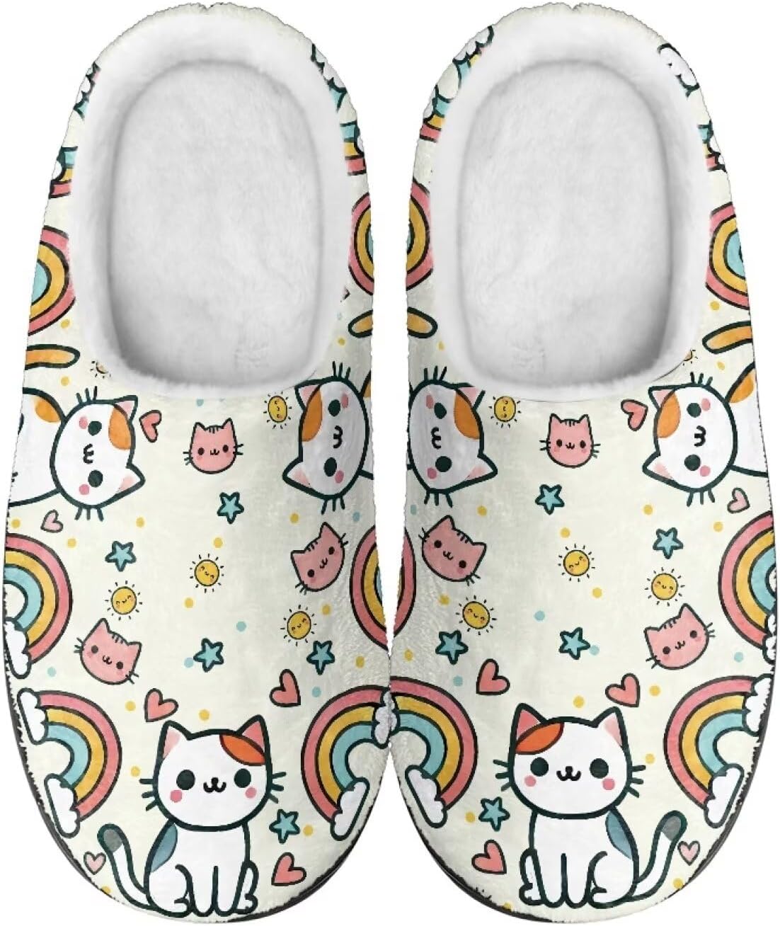 Мужские и женские плюшевые тапочки для пары, фланелевые теплые мягкие уютные тапочки, домашние тапочки для спальни и улицы, размеры 3-15 Zcfygdx, Cartoon Rainbow Kitten Print
Мужские и женские плюшевые тапочки для пары, фланелевые теплые мягкие уютные тапочки, домашние тапочки для спальни и улицы, размеры 3-15 Zcfygdx, Cartoon Rainbow Kitten Print