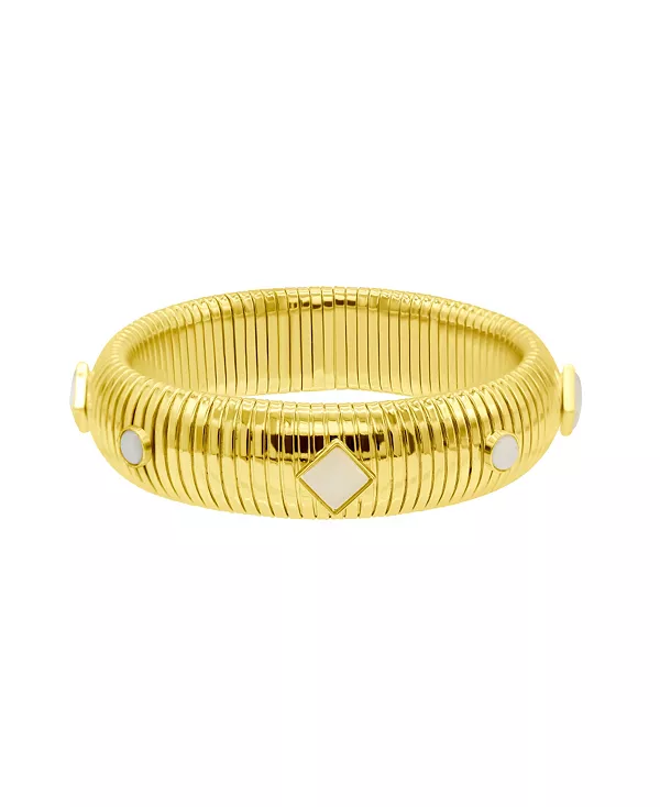 Высокий браслет омега с покрытием из 14-каратного золота и цветными камнями Adornia, white
Высокий браслет омега с покрытием из 14-каратного золота и цветными камнями Adornia, white