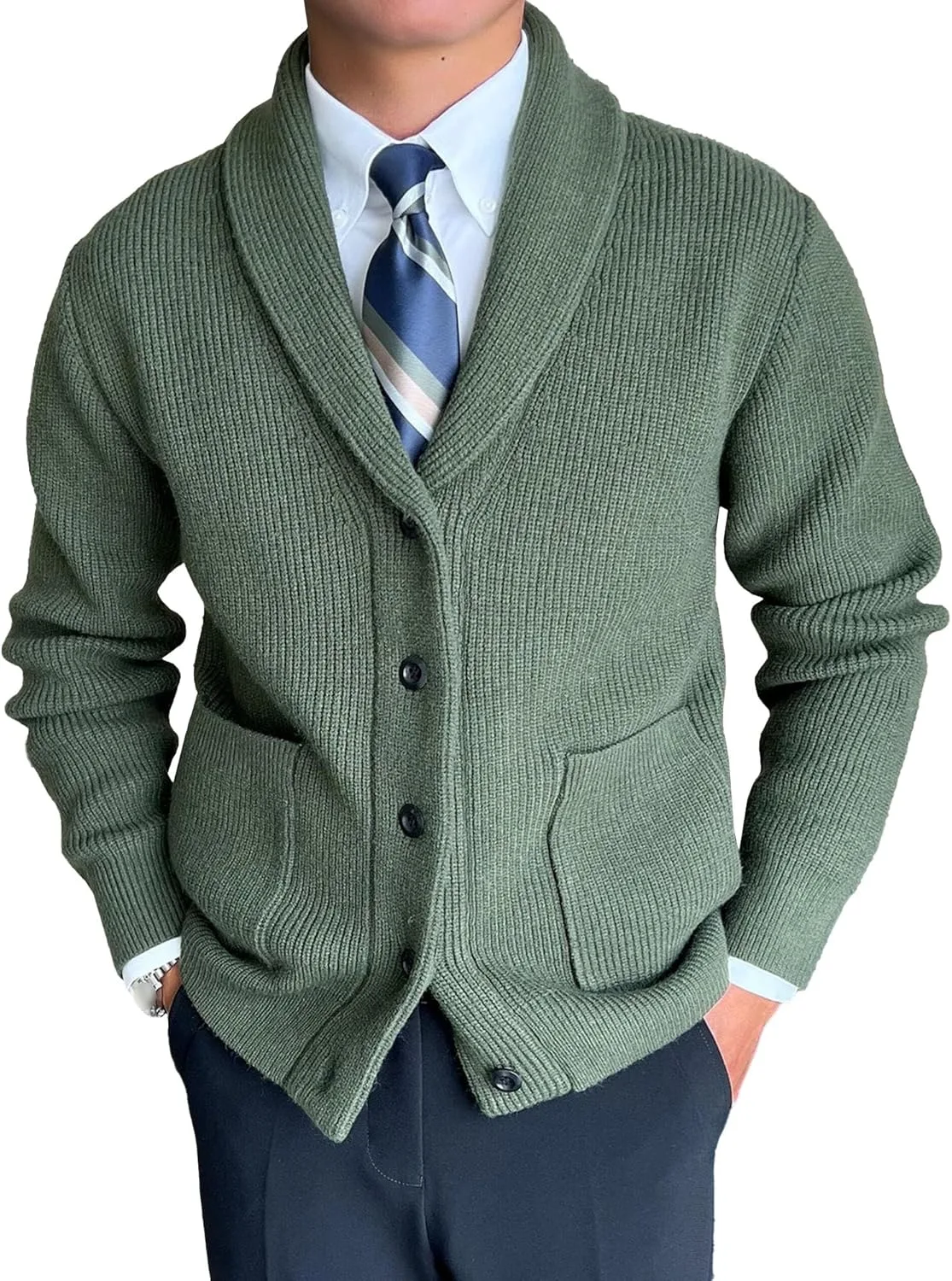 Мужской кардиган с воротником-шалью, вязаный кабельным узором, уютный и удобный
Мужской кардиган с воротником-шалью, вязаный кабельным узором, уютный и удобный