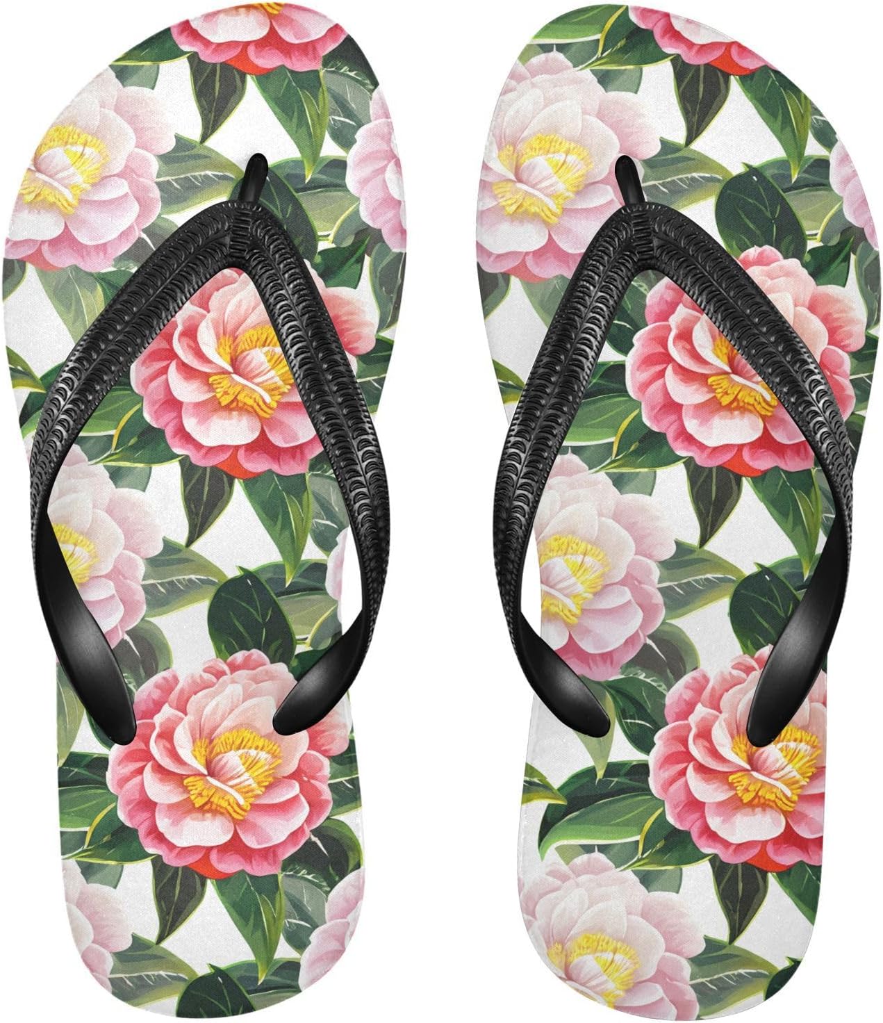 Вьетнамки с цветами камелии, белыми листьями, для пляжа и душа, резиновые нескользящие летние тапочки для женщин и мужчин Sinestour
Вьетнамки с цветами камелии, белыми листьями, для пляжа и душа, резиновые нескользящие летние тапочки для женщин и мужчин Sinestour