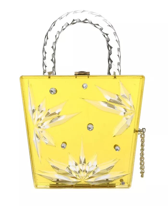 Женская сумка с верхней ручкой из янтарного акрила с отделкой под прозрачный люцит Milanblocks, желтый 
Женская сумка с верхней ручкой из янтарного акрила с отделкой под прозрачный люцит Milanblocks, желтый