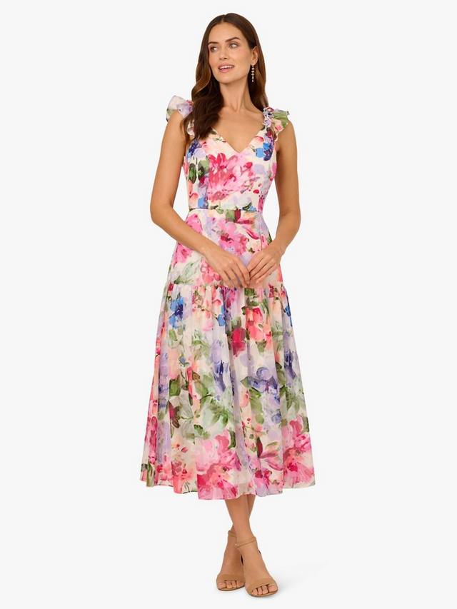 Платье на бретельке с цветочными рюшами Adrianna Papell, слоновая кость/разноцветный
Платье на бретельке с цветочными рюшами Adrianna Papell, слоновая кость/разноцветный