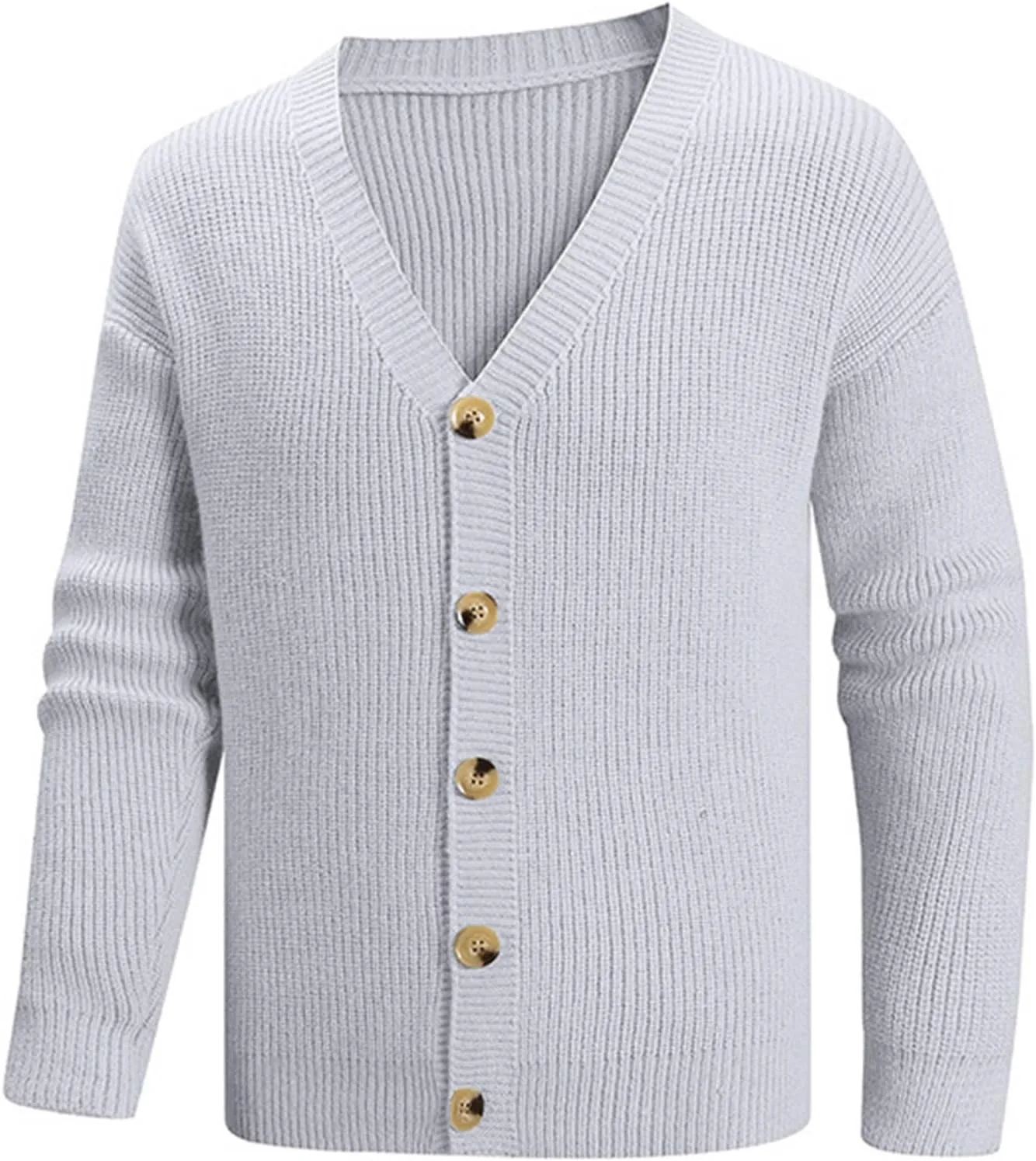 Мужской кардиган V-образного выреза с пуговицами, длинный рукав, приталенный, вязаный
Мужской кардиган V-образного выреза с пуговицами, длинный рукав, приталенный, вязаный