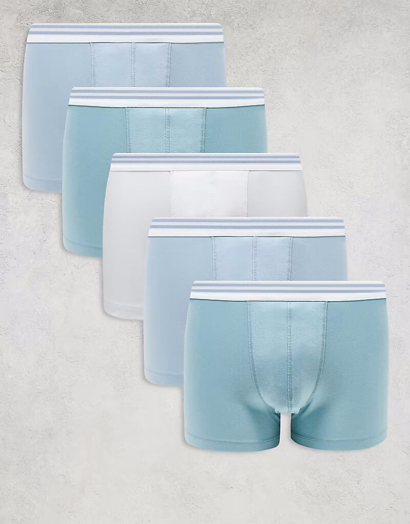 Комплект из 5 боксеров ASOS DESIGN с полосатым поясом в разных цветах
Комплект из 5 боксеров ASOS DESIGN с полосатым поясом в разных цветах