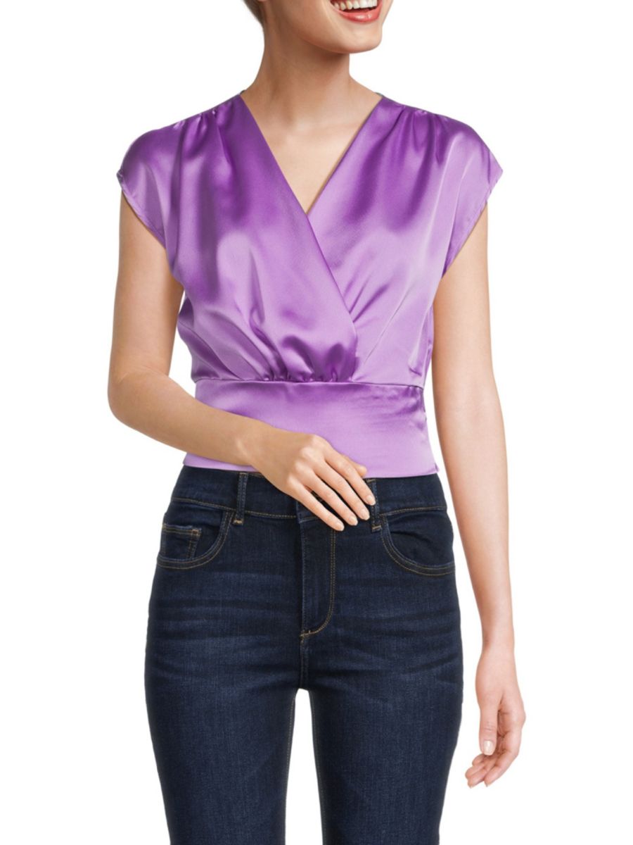 Сатиновый топ с имитацией запаха Renee C., цвет Neon Lavender
Сатиновый топ с имитацией запаха Renee C., цвет Neon Lavender