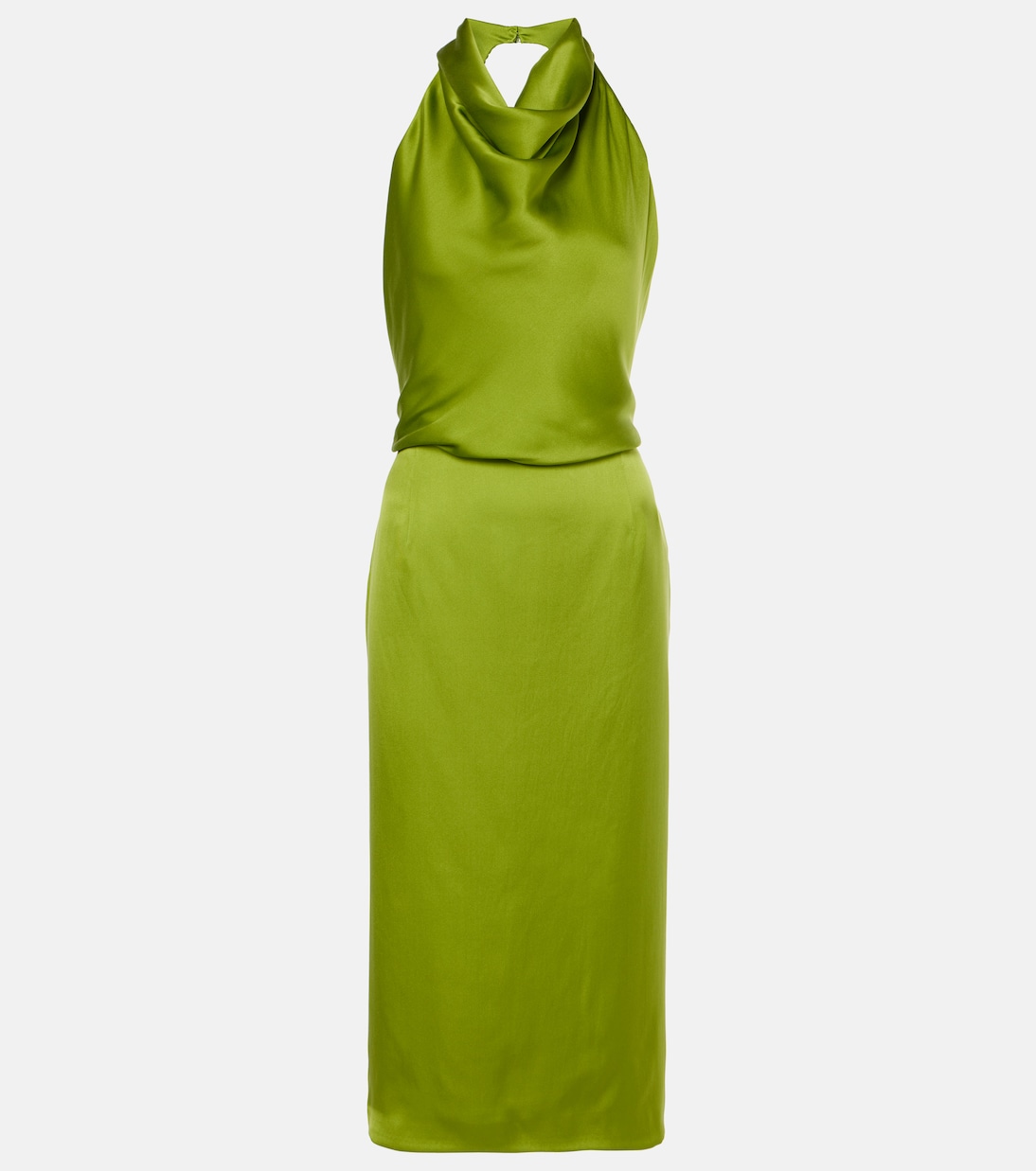 Платье миди из шелкового атласа с халтерне Magda Butrym, зеленый
Платье миди из шелкового атласа с халтерне Magda Butrym, зеленый