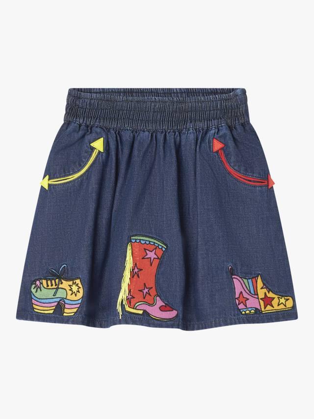 Детская хлопковая джинсовая юбка клёш с вышивкой Stella McCartney Kids
Детская хлопковая джинсовая юбка клёш с вышивкой Stella McCartney Kids