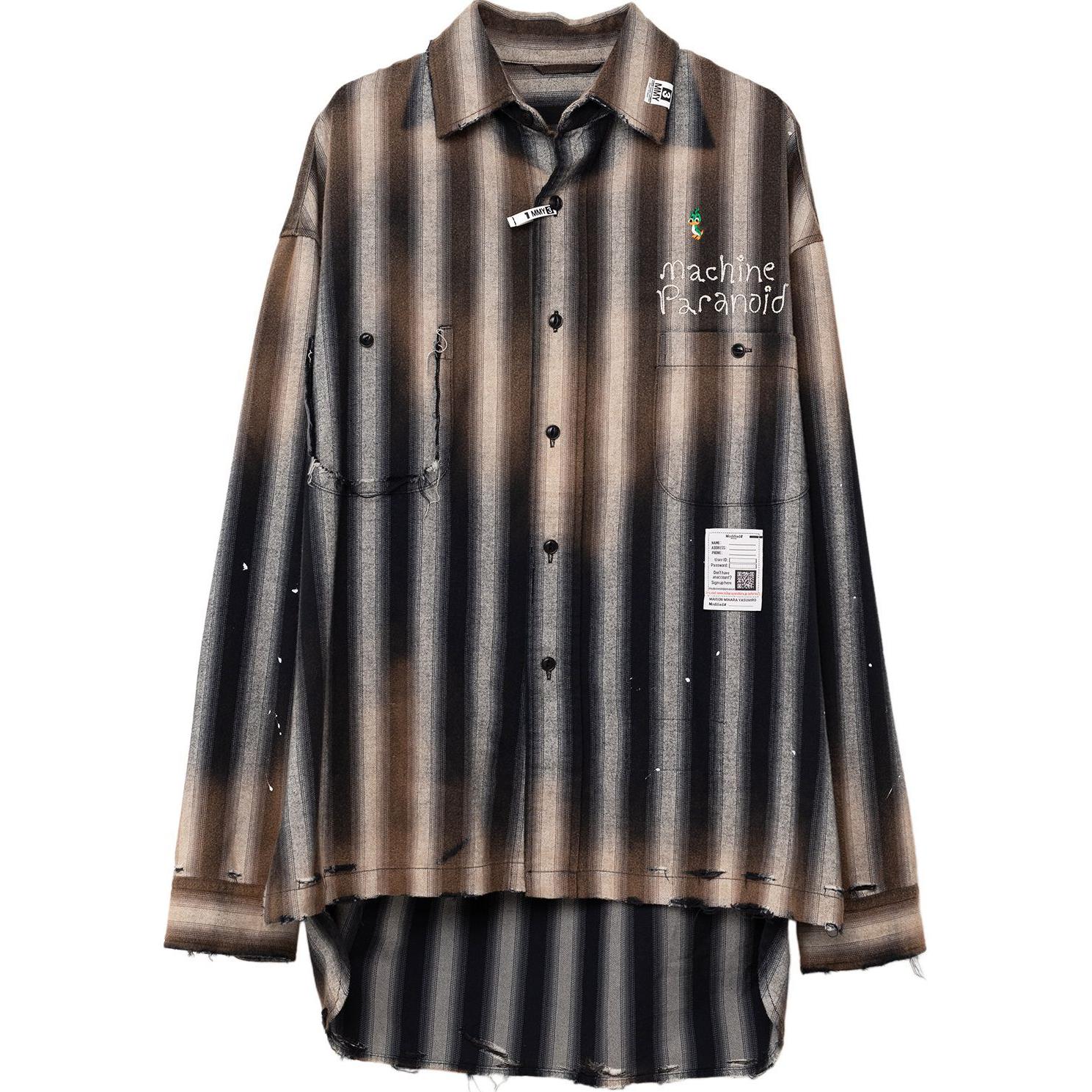 Винтажная полосатая рубашка с эффектом потертости Maison Mihara Yasuhiro, черный
Винтажная полосатая рубашка с эффектом потертости Maison Mihara Yasuhiro, черный