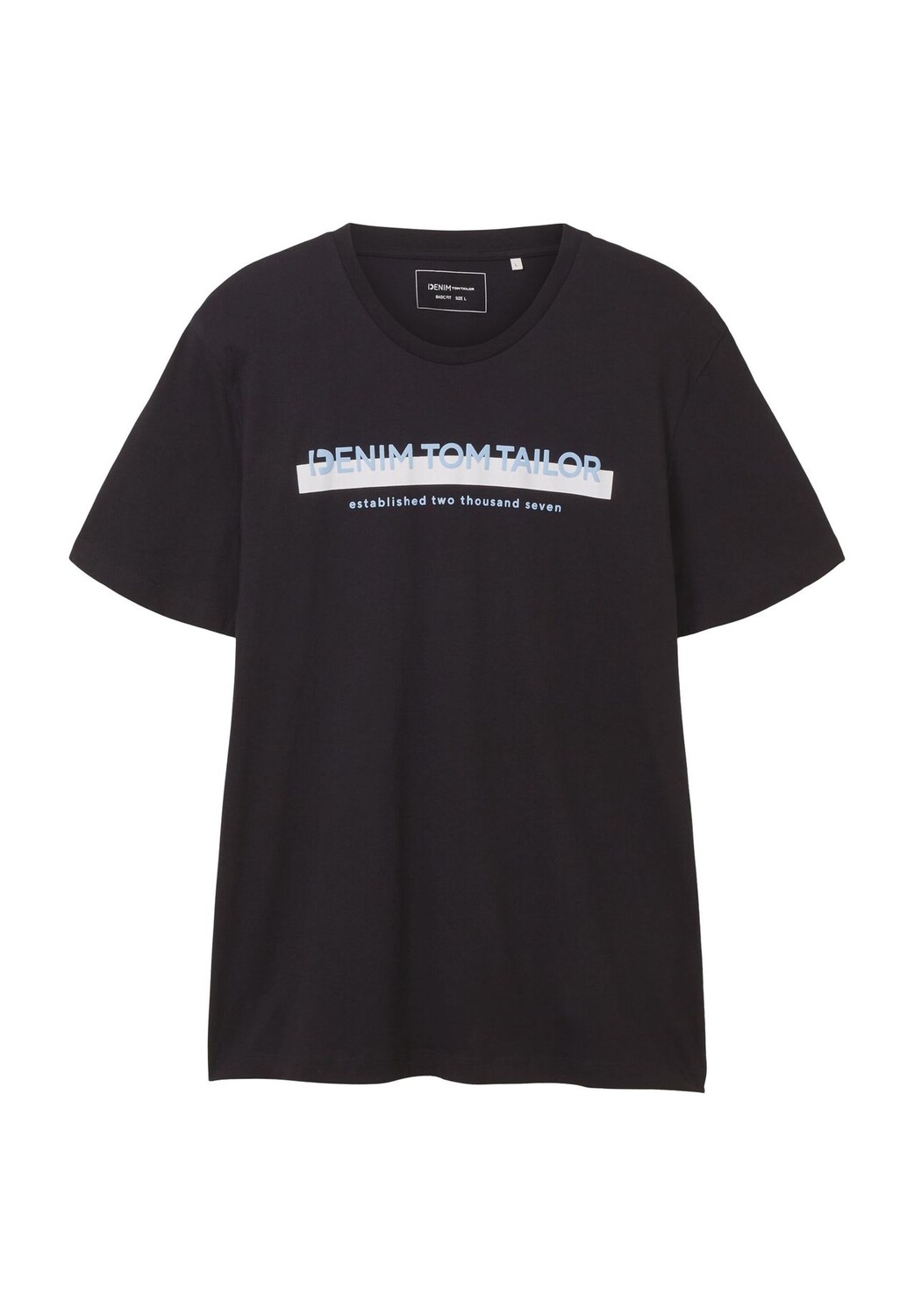 Футболка, хлопок, логотип, мужская Tom Tailor, черный 
Футболка, хлопок, логотип, мужская Tom Tailor, черный