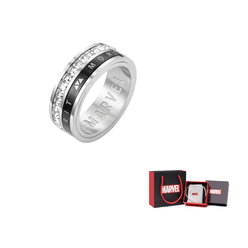 Disney Кольцо Marvel из нержавеющей стали с синтетическим кубическим цирконием, унисекс, серебристые
Disney Кольцо Marvel из нержавеющей стали с синтетическим кубическим цирконием, унисекс, серебристые