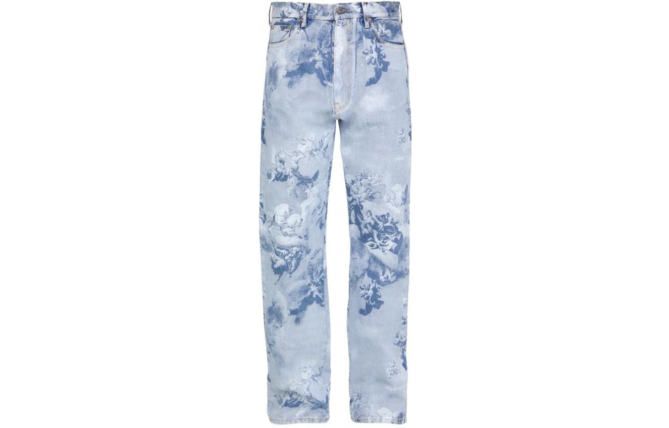 Джинсы мужские Off-White Skate All-Over Graphic, синий 
Джинсы мужские Off-White Skate All-Over Graphic, синий