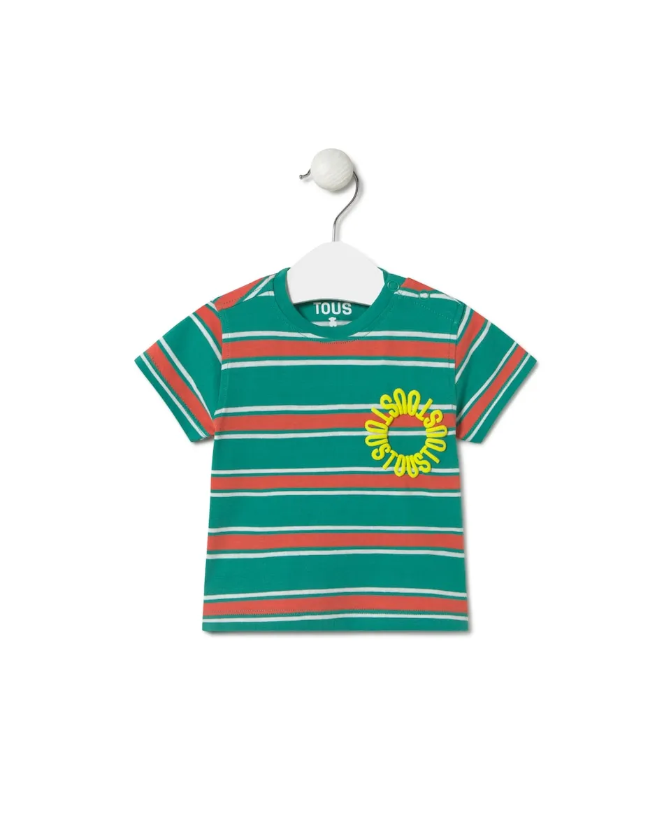 Детская хлопковая полосатая футболка Tous, зеленый
Детская хлопковая полосатая футболка Tous, зеленый