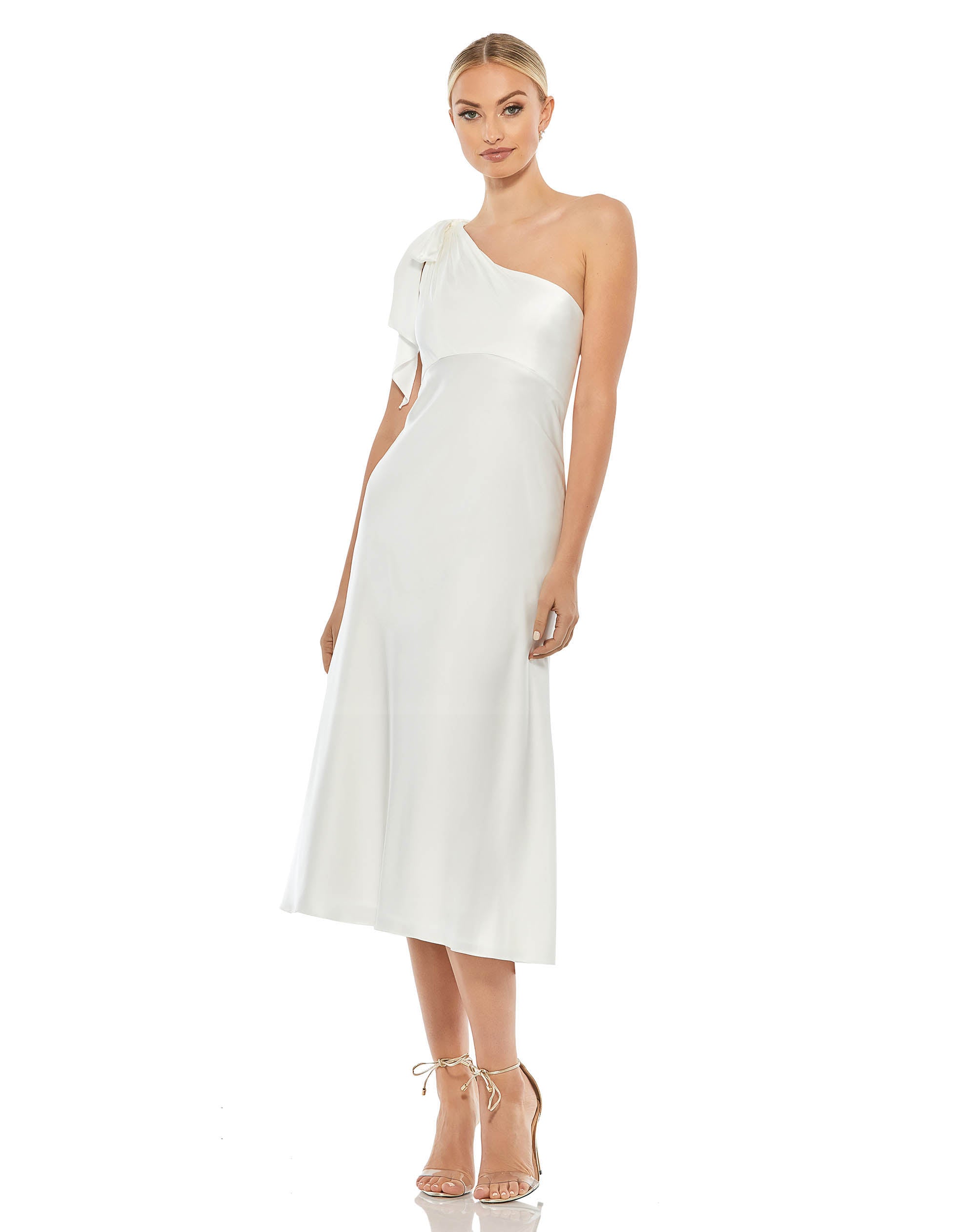 Атласное платье миди на одно плечо Ieena for Mac Duggal, белый
Атласное платье миди на одно плечо Ieena for Mac Duggal, белый