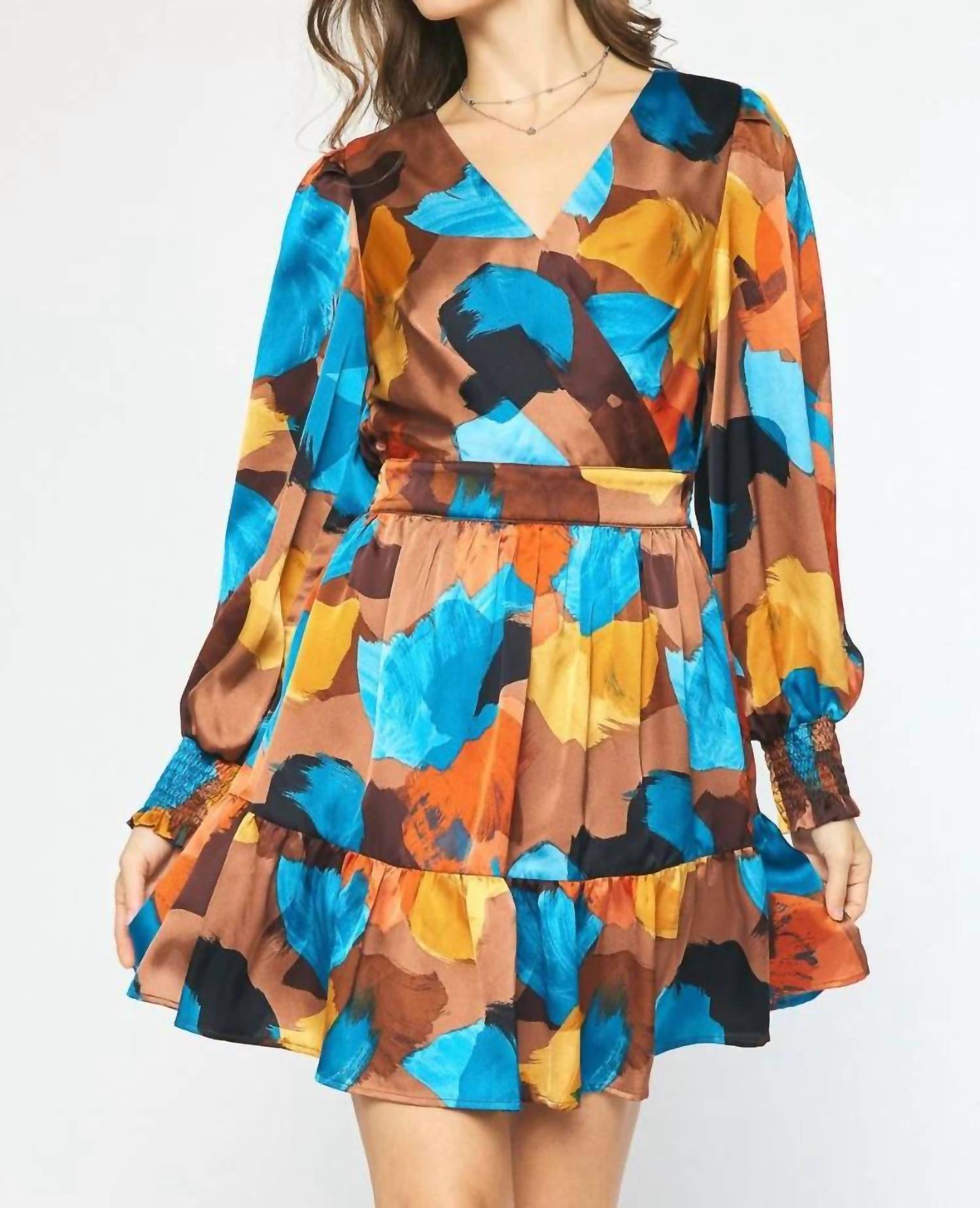 Мини-платье с длинными рукавами и принтом в коричневом/мульти-цвете entro
Мини-платье с длинными рукавами и принтом в коричневом/мульти-цвете entro