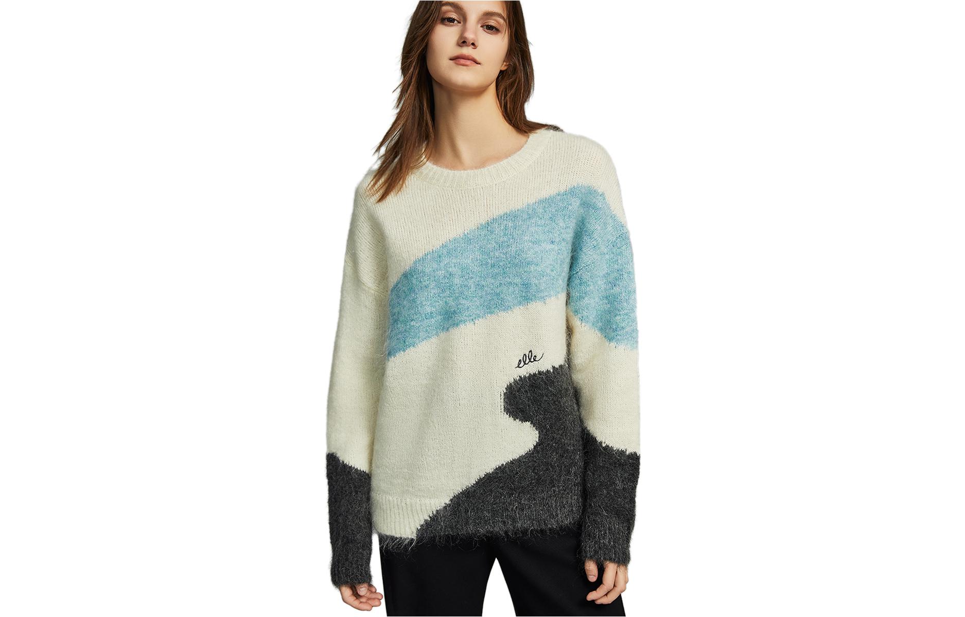 ELLE Свитер Women's White Blue Black Multicolor Crew Neck Moderate Others
ELLE Свитер Women's White Blue Black Multicolor Crew Neck Moderate Others