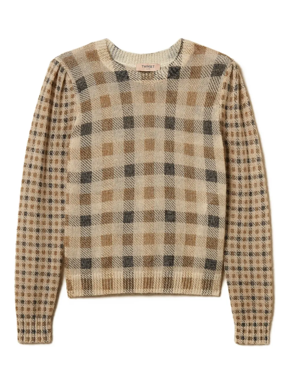Свитер с клетчатым принтом и рукавами-буфами TWINSET, нейтральный
Свитер с клетчатым принтом и рукавами-буфами TWINSET, нейтральный
