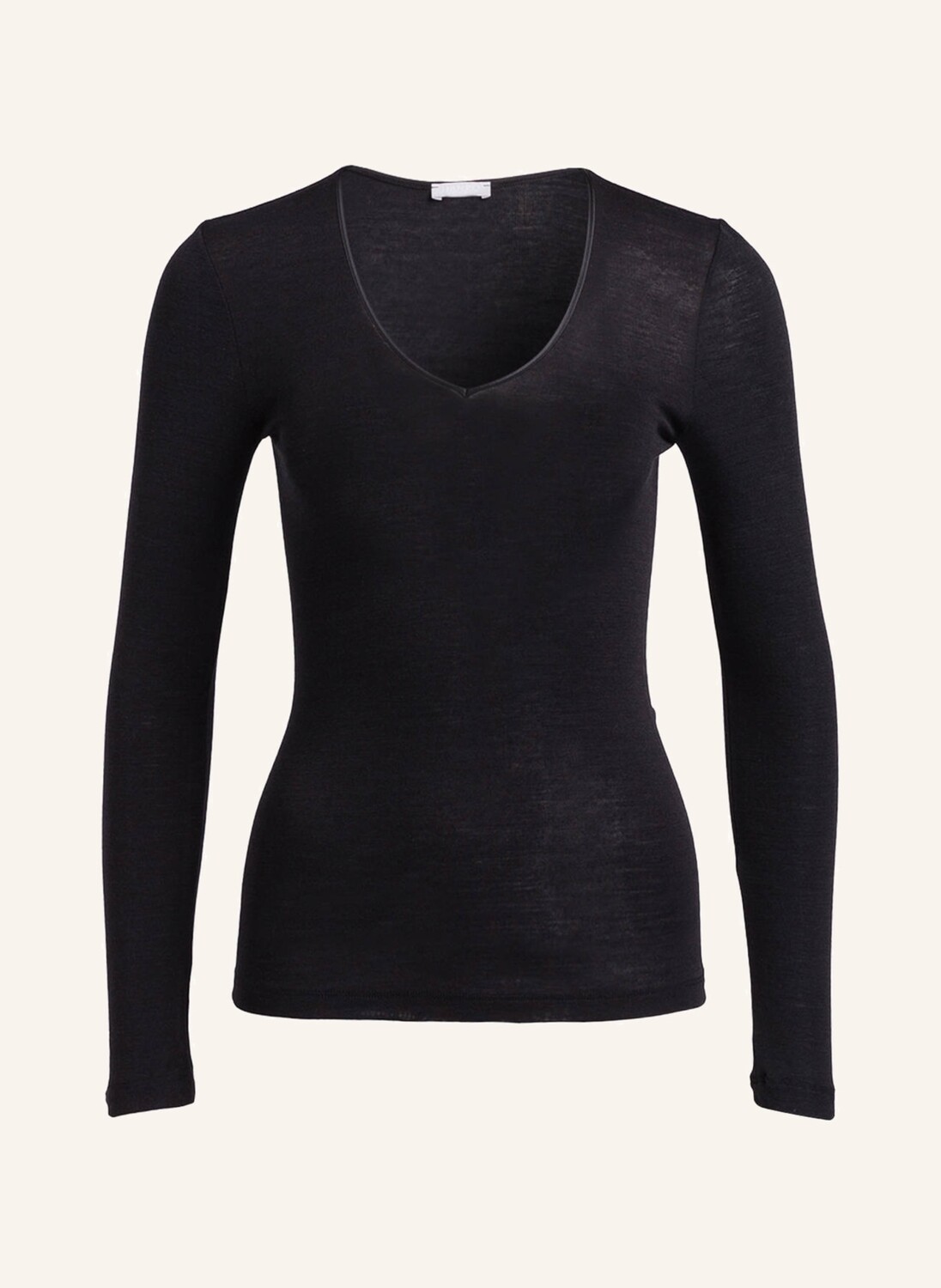 Лонгслив woolen silk из шерсти мериноса с шелком HANRO, черный 
Лонгслив woolen silk из шерсти мериноса с шелком HANRO, черный