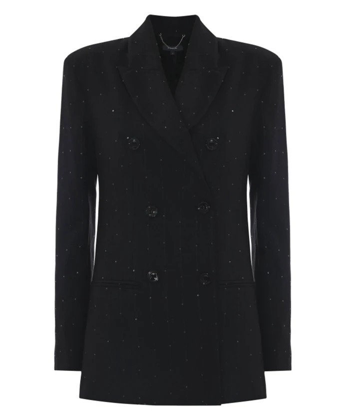 Двубортный пиджак с лацканами в горошек Kocca, черный
Двубортный пиджак с лацканами в горошек Kocca, черный