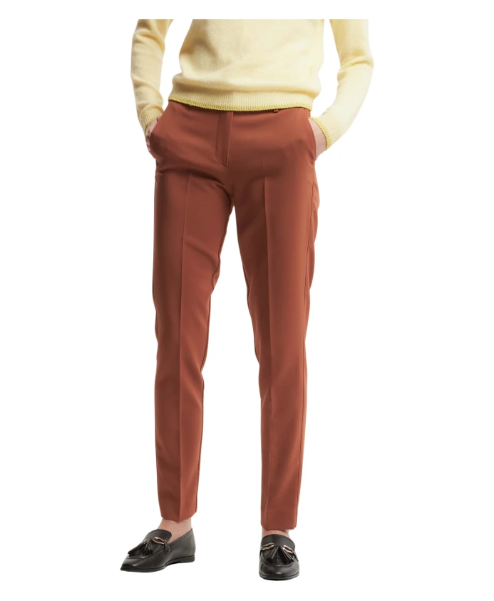 Элегантные брюки сигареты со складками Kocca, коричневый
Элегантные брюки сигареты со складками Kocca, коричневый