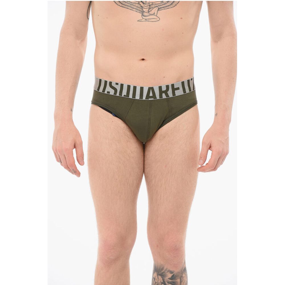 Хлопковые трусы с логотипом на поясе Dsquared2, зеленый 
Хлопковые трусы с логотипом на поясе Dsquared2, зеленый