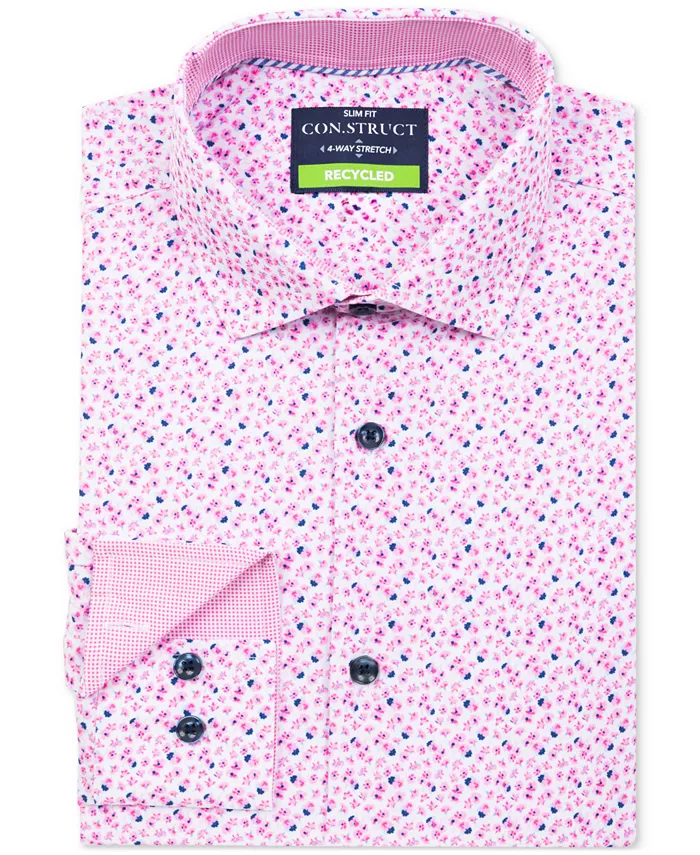 Мужская облегающая рубашка с цветочным принтом из переработанного материала, с 4-сторонним растяжением для комфорта ConStruct, розовый
Мужская облегающая рубашка с цветочным принтом из переработанного материала, с 4-сторонним растяжением для комфорта ConStruct, розовый