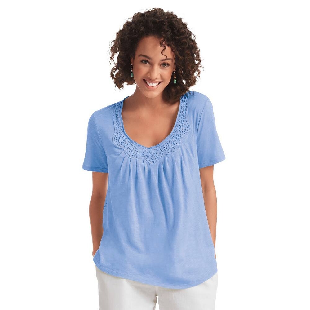 Женщина в женском трикотажном топе больших размеров с отделкой крючком Woman Within, цвет French Blue
Женщина в женском трикотажном топе больших размеров с отделкой крючком Woman Within, цвет French Blue