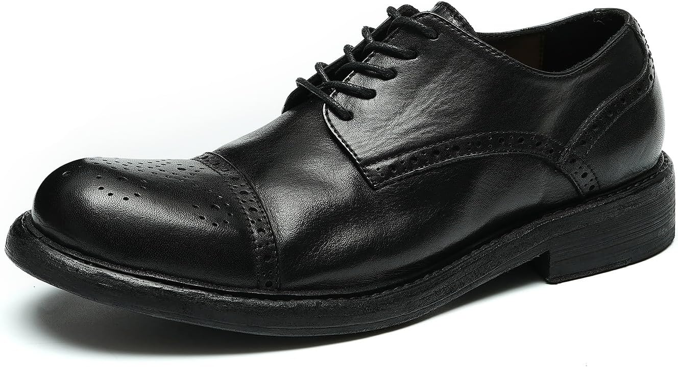 Мужские классические туфли Santimon Oxfords, выполненные из натуральной кожи, ручной работы, с подошвой Goodyear. Броги, дерби, модные туфли для бизнеса, свадьбы, повседневной носки и выпускных для мужчин, черный
Мужские классические туфли Santimon Oxfords, выполненные из натуральной кожи, ручной работы, с подошвой Goodyear. Броги, дерби, модные туфли для бизнеса, свадьбы, повседневной носки и выпускных для мужчин, черный