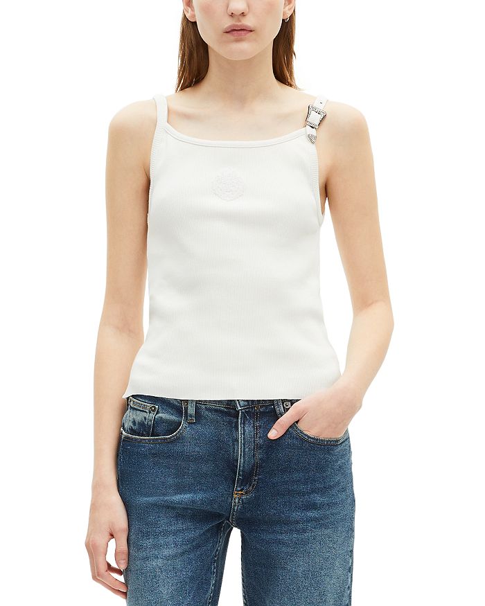 Топ с ремешком и пряжкой The Kooples, слоновая кость/кремовый
Топ с ремешком и пряжкой The Kooples, слоновая кость/кремовый