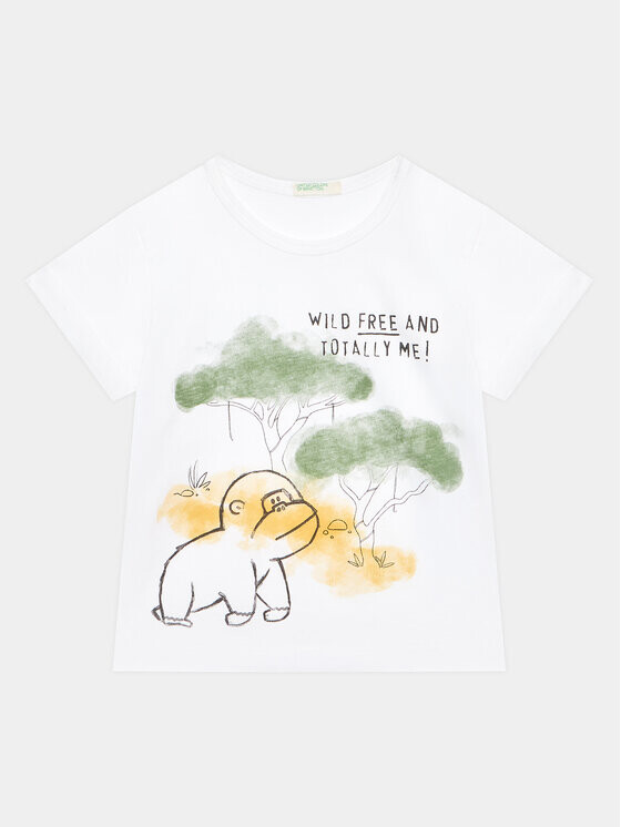 Футболка стандартного кроя United Colors Of Benetton, белый 
Футболка стандартного кроя United Colors Of Benetton, белый