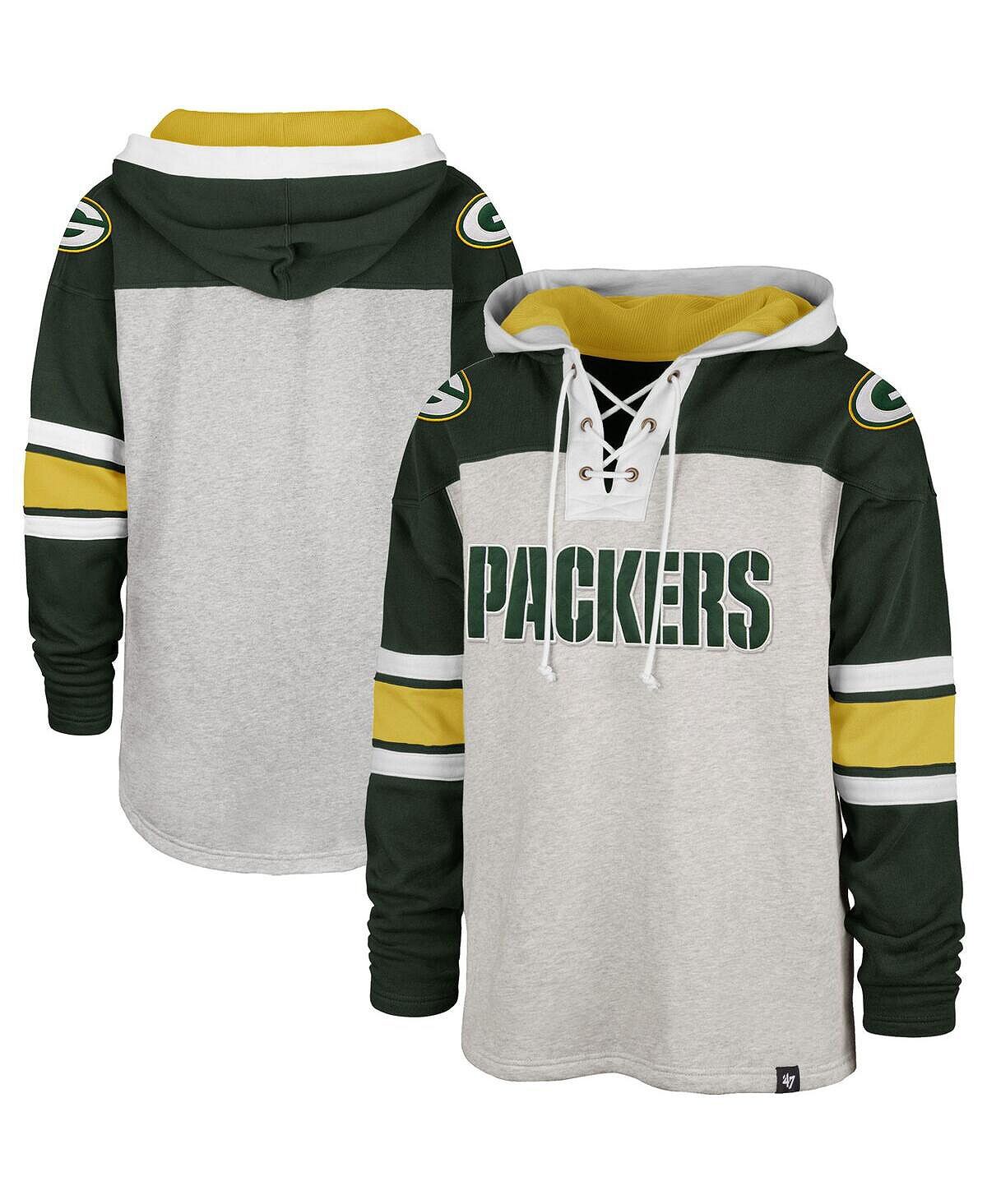 Мужской серый пуловер с капюшоном на шнуровке Green Bay Packers Gridiron '47 '47 Brand
Мужской серый пуловер с капюшоном на шнуровке Green Bay Packers Gridiron '47 '47 Brand