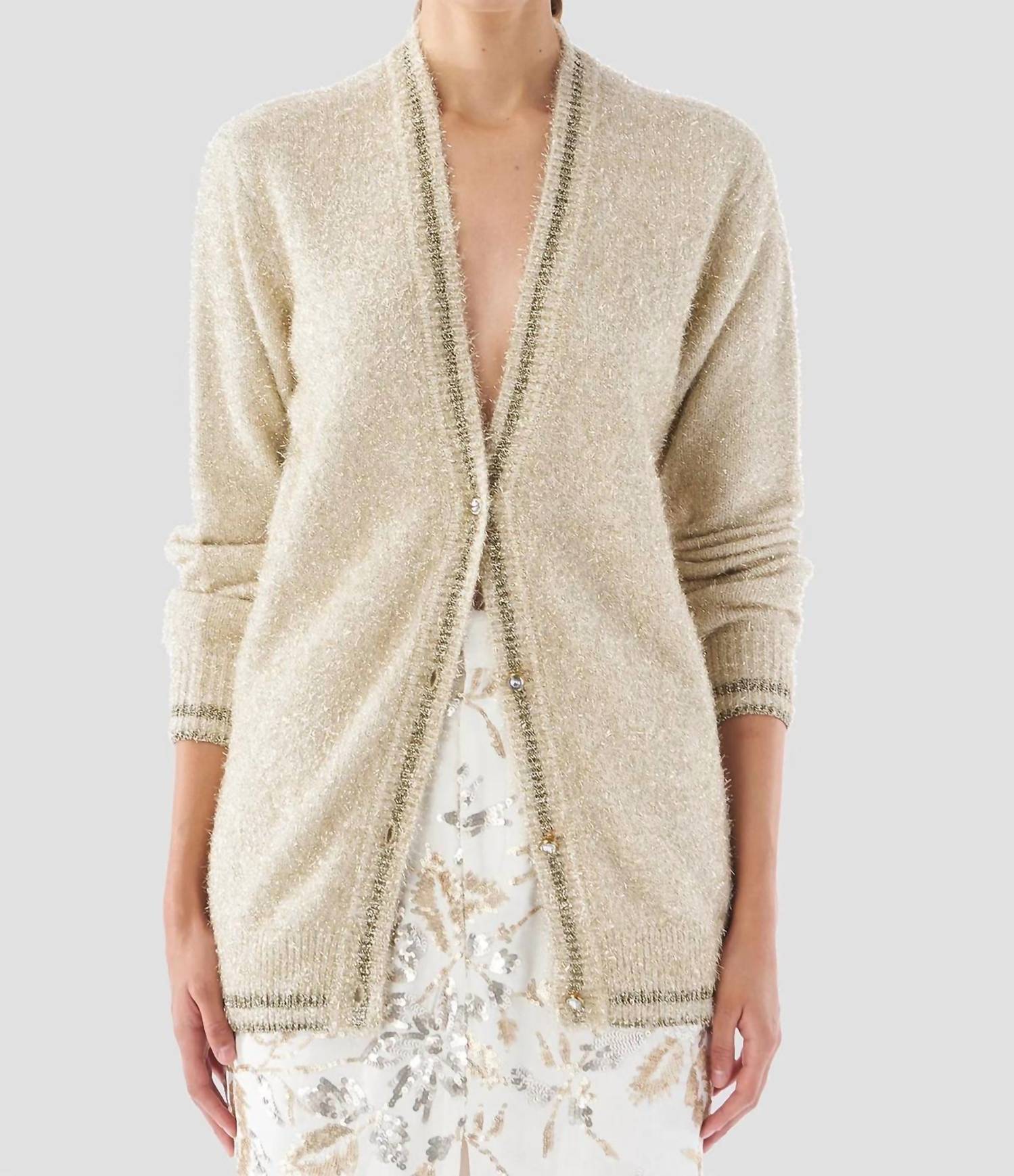 Небесный вязаный кардиган с золотым блеском Le Superbe, золотой
Небесный вязаный кардиган с золотым блеском Le Superbe, золотой