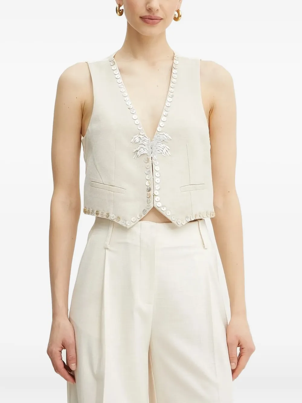 Декорированный топ без рукавов Forte Forte, бежевый
Декорированный топ без рукавов Forte Forte, бежевый