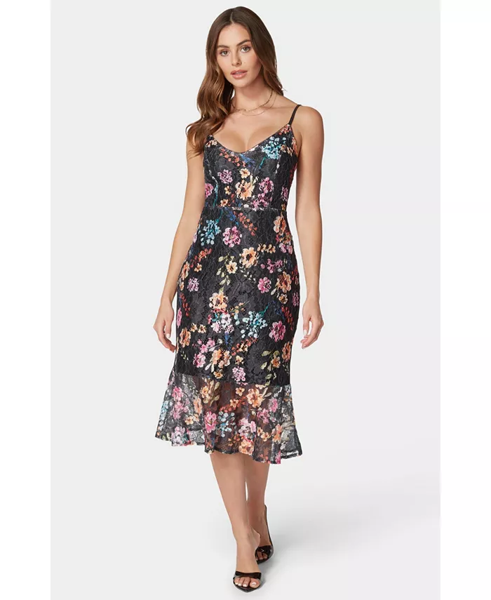 Женское платье миди с кружевом и принтом Bebe, мультиколор
Женское платье миди с кружевом и принтом Bebe, мультиколор