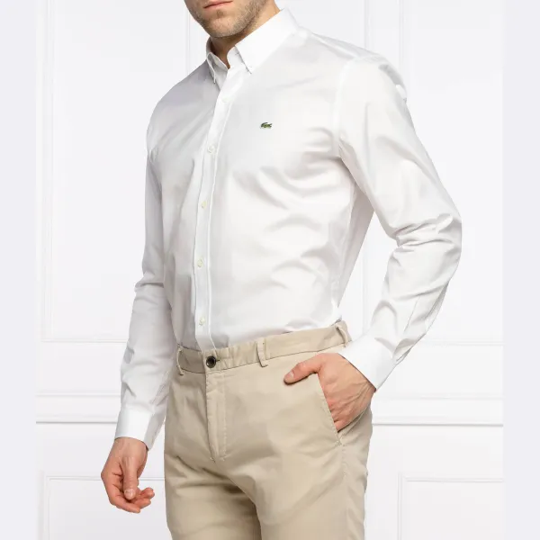 Рубашка узкого кроя Lacoste, белый 
Рубашка узкого кроя Lacoste, белый