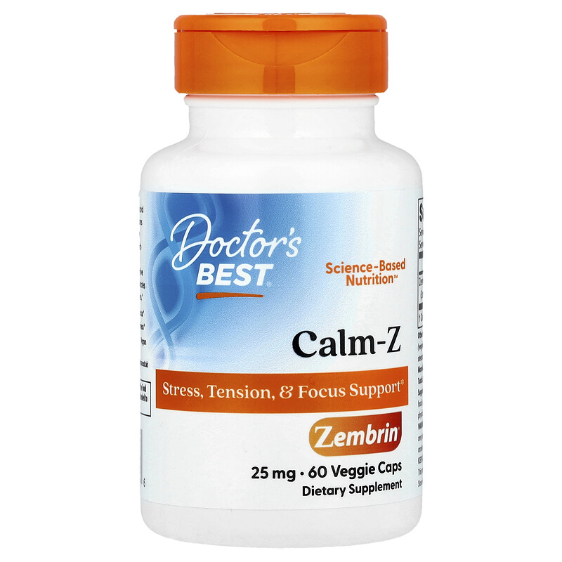 Doctor's Best, Calm-Z с зембрином, 25 мг, 60 растительных капсул
Doctor's Best, Calm-Z с зембрином, 25 мг, 60 растительных капсул
