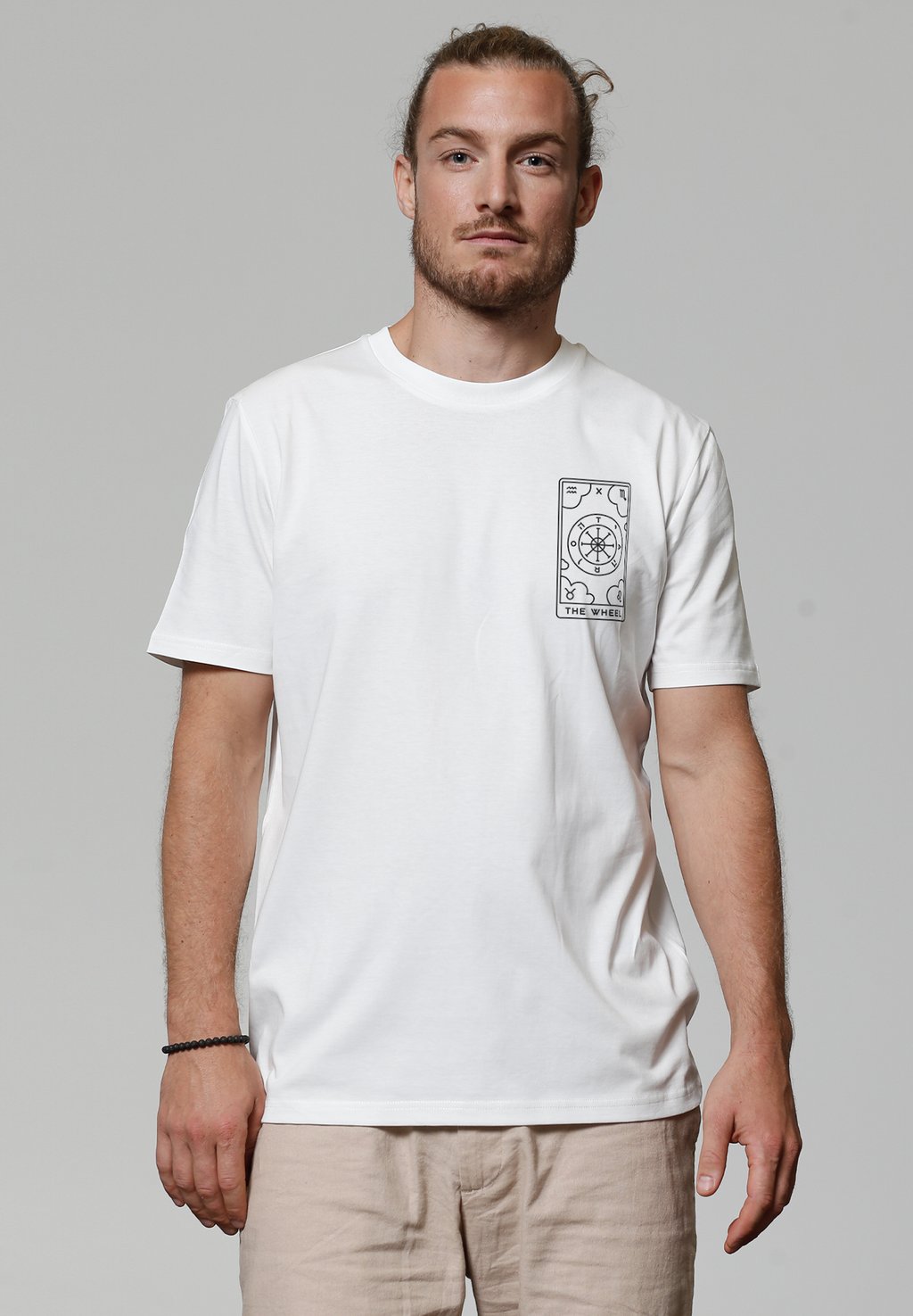 Футболка с принтом TAROT THE WHEEL watapparel, белый 
Футболка с принтом TAROT THE WHEEL watapparel, белый